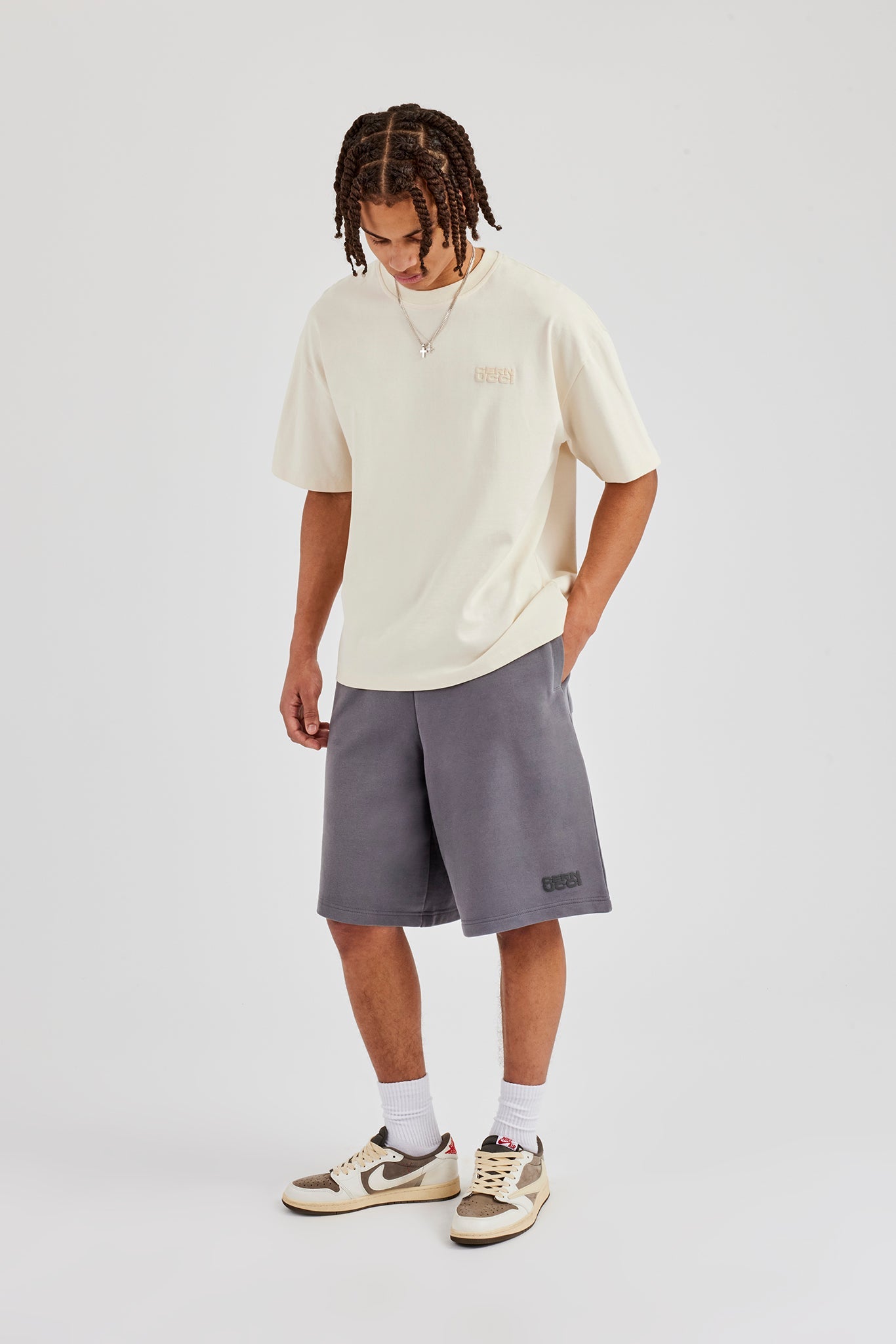 Washed Cernucci Print T-Shirt - Off White