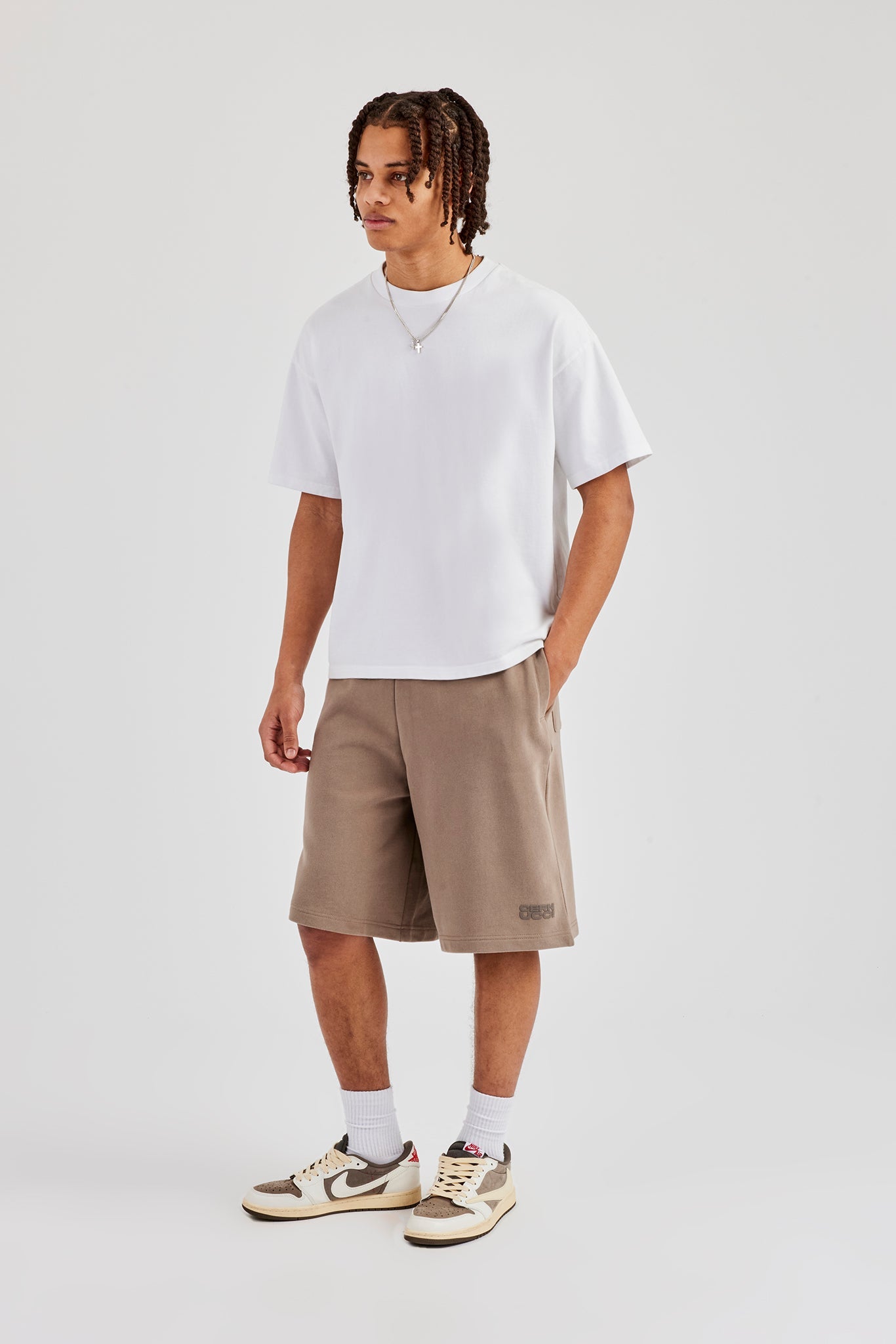 Washed Jersey Jort - Taupe