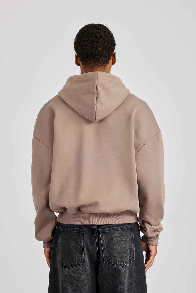 Cernucci Stacked Boxy Hoodie - Taupe