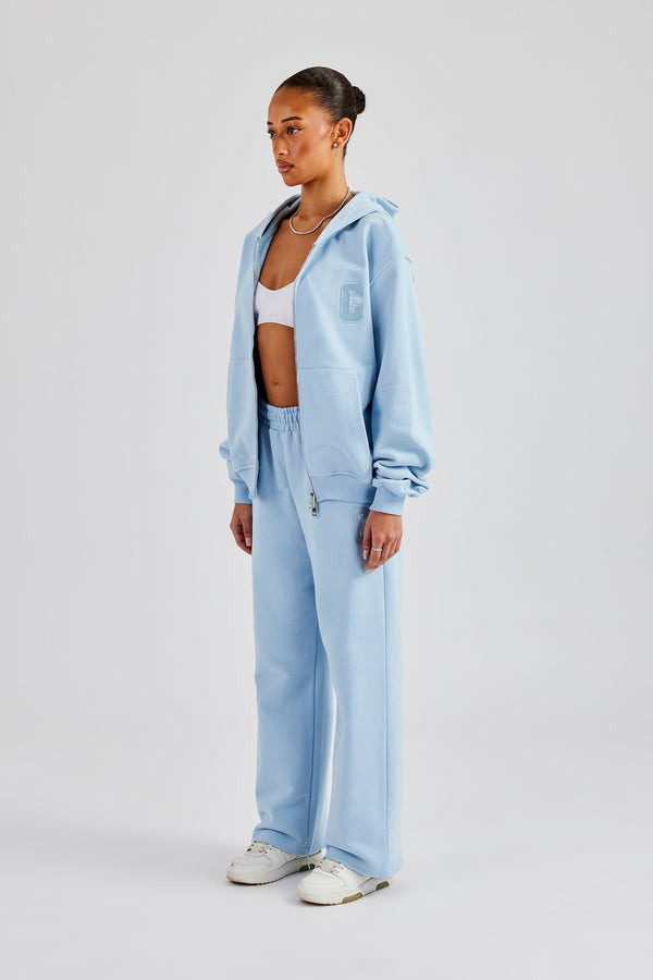 Embroidered C Zip Through Tracksuit - Baby Blue