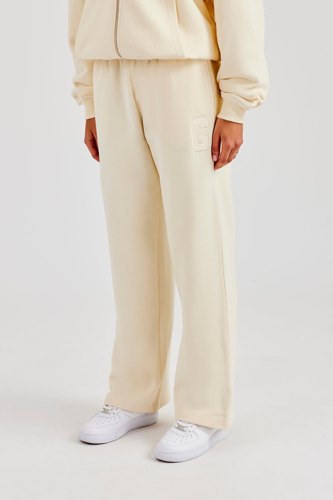 Embroidered C Jogger - Butter Yellow