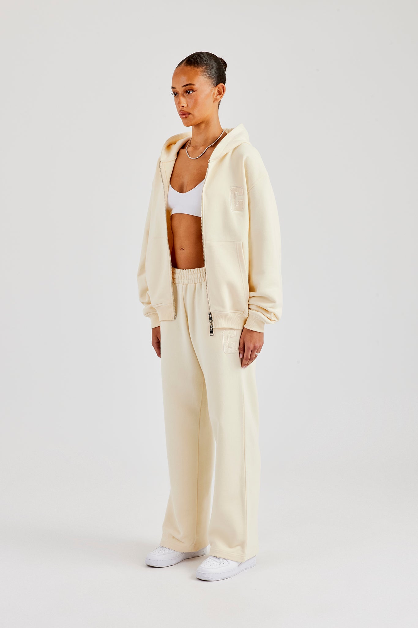 C Embroidered Zip Through Tracksuit - Butter Yellow