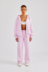 Embroidered C Zip Through Tracksuit - Pink