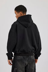Cernucci Studios Text Print Zip Hoodie - Black