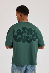 Cernucci Chain Stitch Boxy T-Shirt - Dark Green