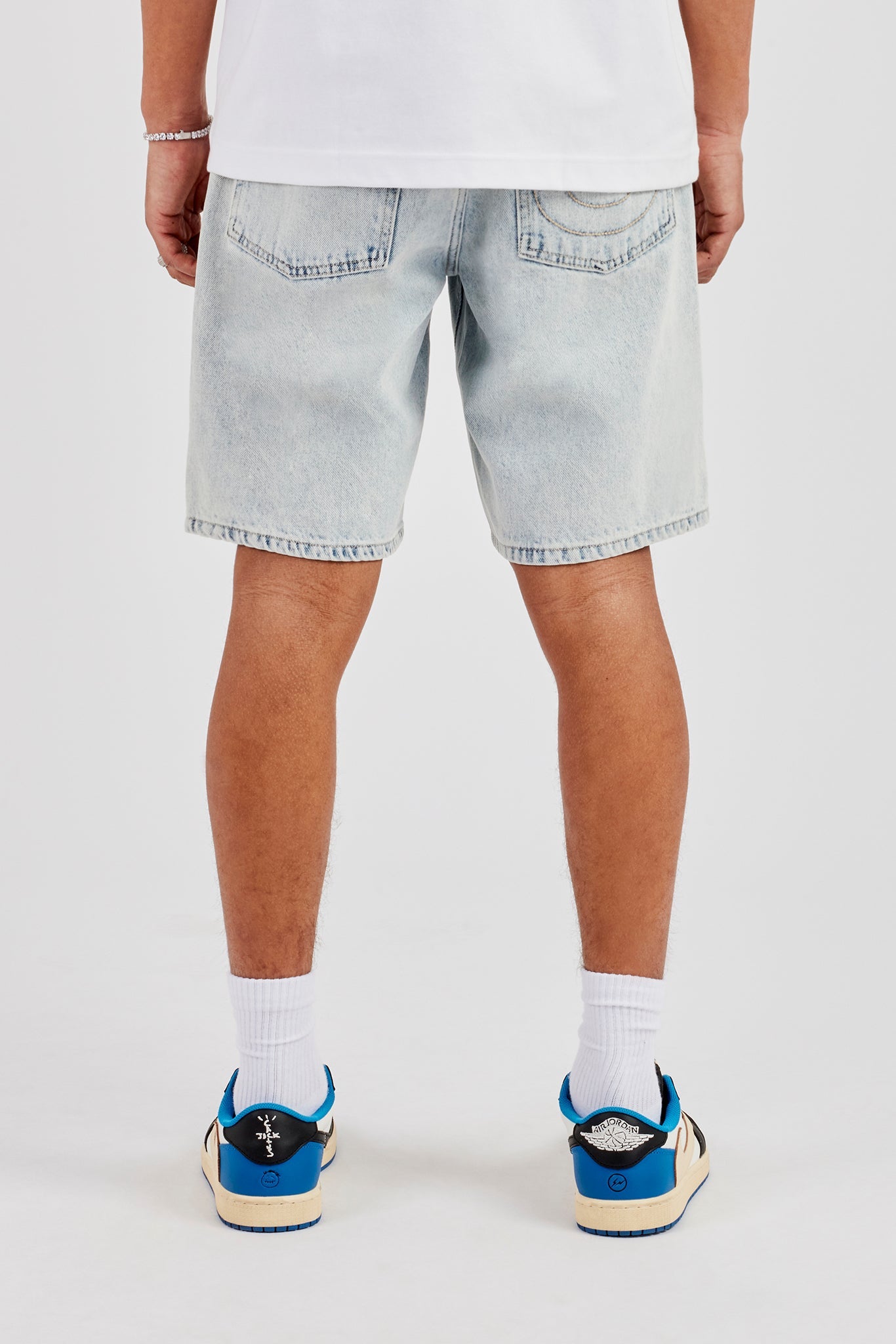 Relaxed Denim Jort - Ice Blue