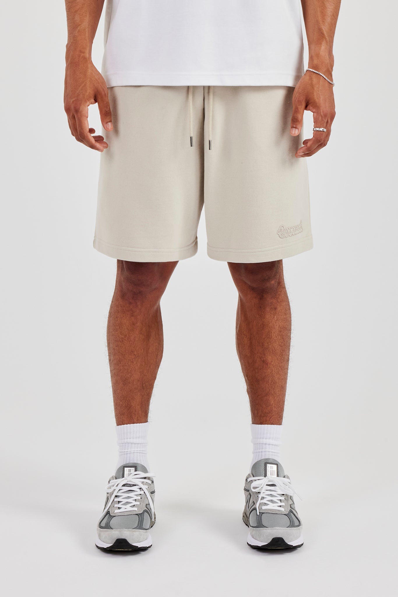 Washed Relaxed Embroidered short - Washed Stone