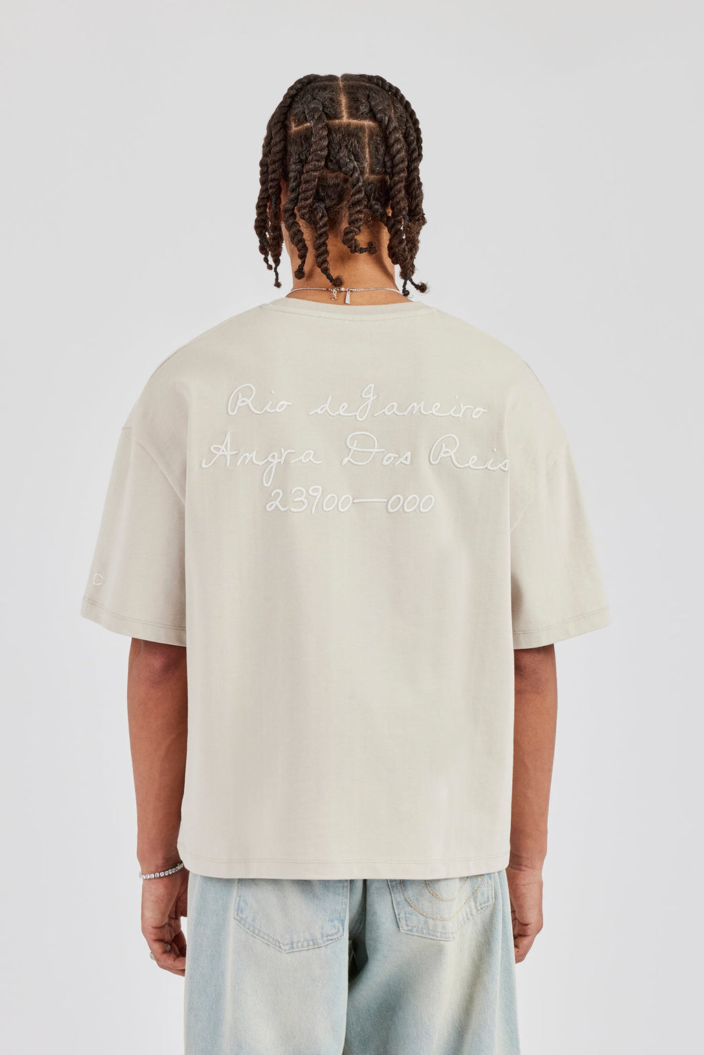 Oversized Washed Text T-Shirt - Washed Stone | Mens Tees & Vests | Shop ...
