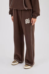 Distressed 86 Wide Leg Jogger - Chocolate