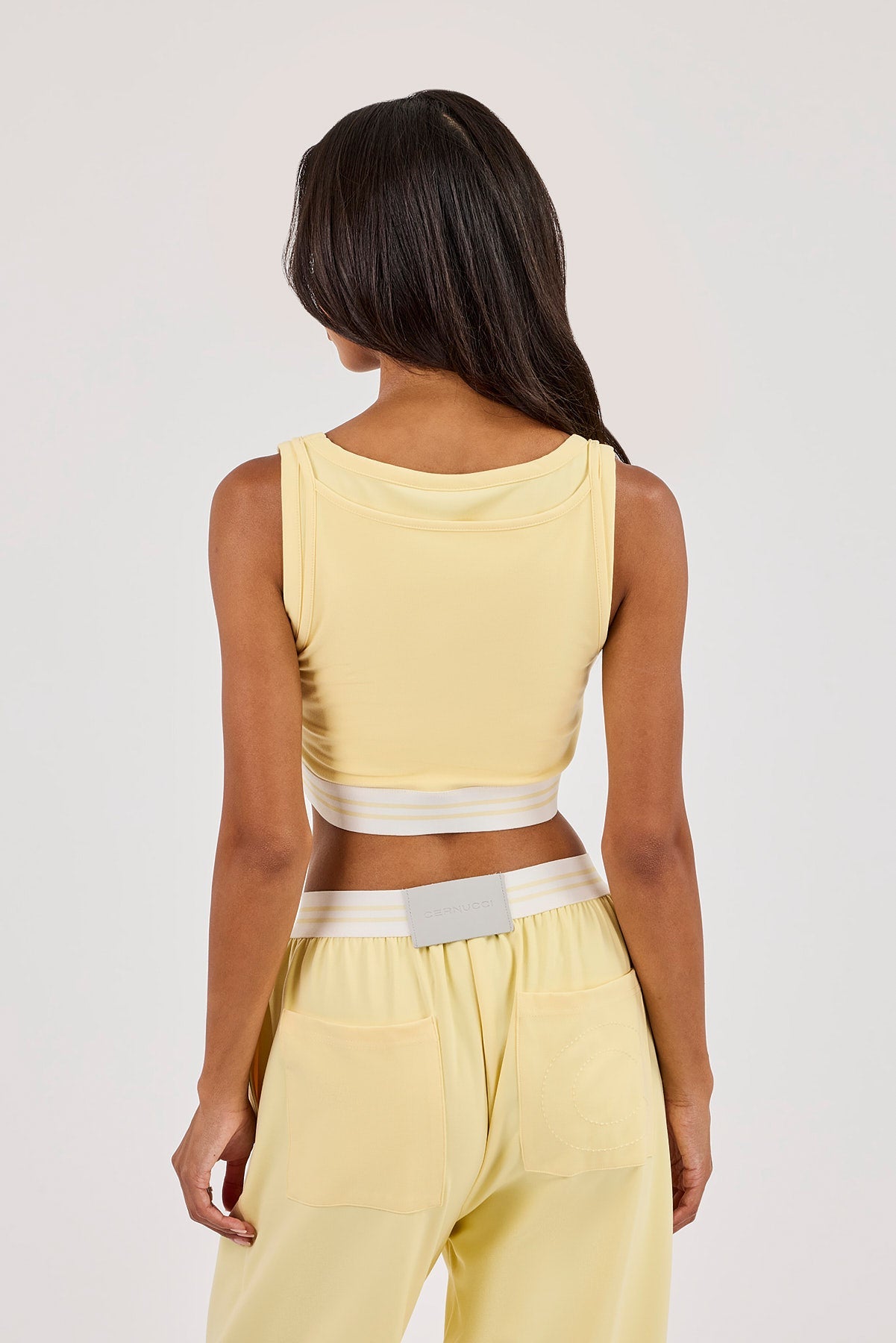 Double Layer Crop Top - Butter Yellow