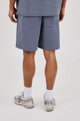Relaxed Check Short - Navy