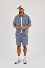 Relaxed Check Short - Navy