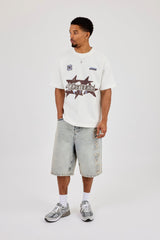 Waffle Star Cernucci Print T-Shirt - Off White
