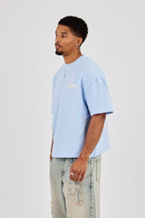 Boxy Carioca Palm Graphic T-Shirt - Blue