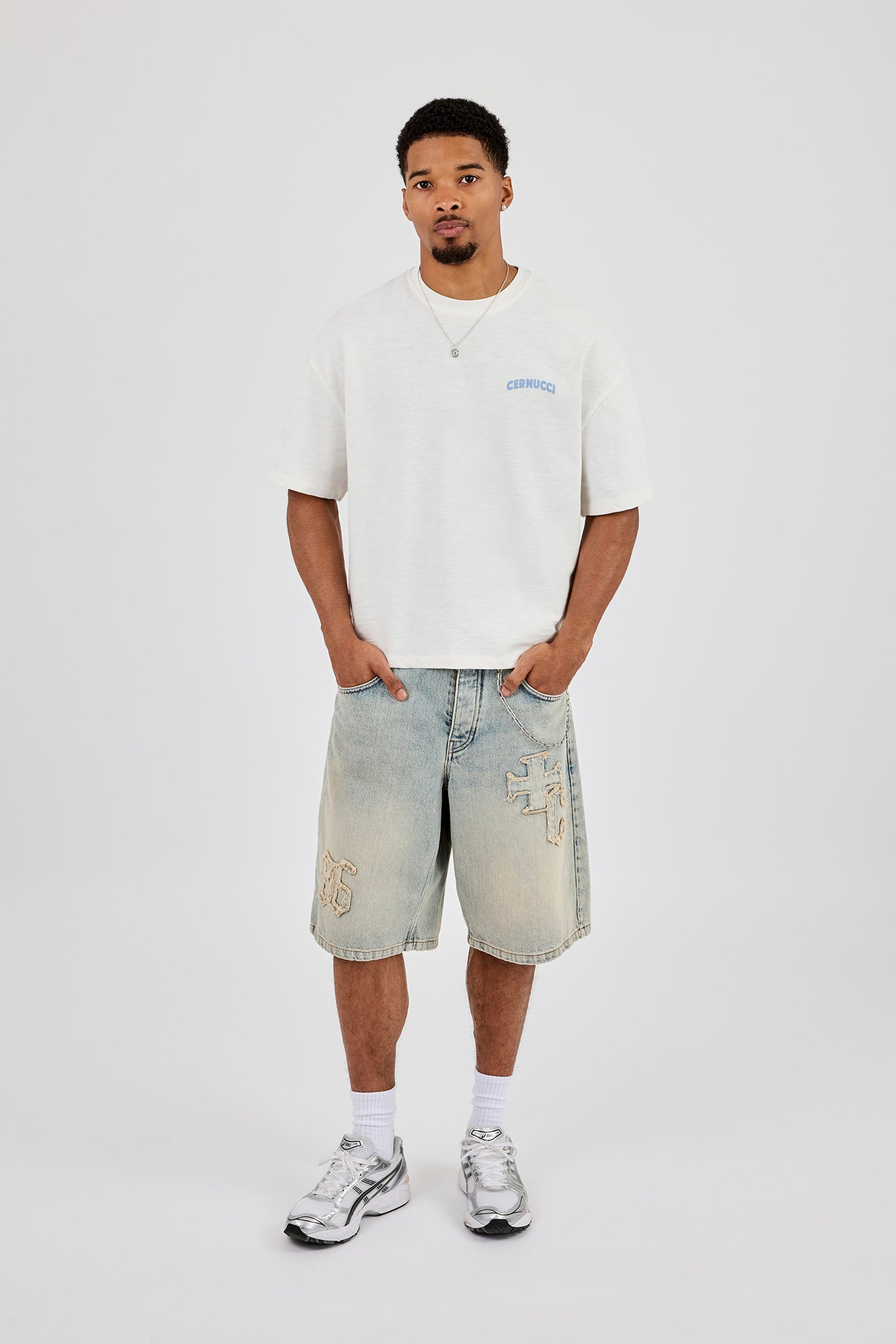 Boxy Carioca Palm Graphic Slub T-Shirt - White