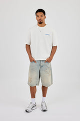Boxy Carioca Palm Graphic Slub T-Shirt - White