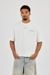 Boxy Carioca Palm Graphic Slub T-Shirt - White