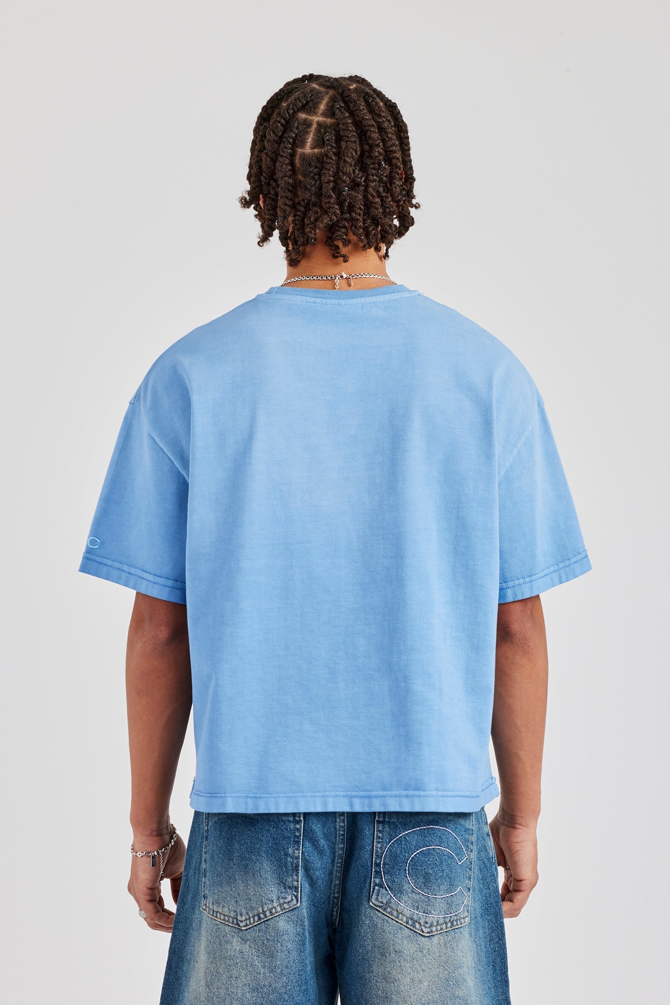 Cernucci Print Boxy T-Shirt - Blue