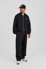 Logo Tab Bomber & Relaxed Jogger - Black