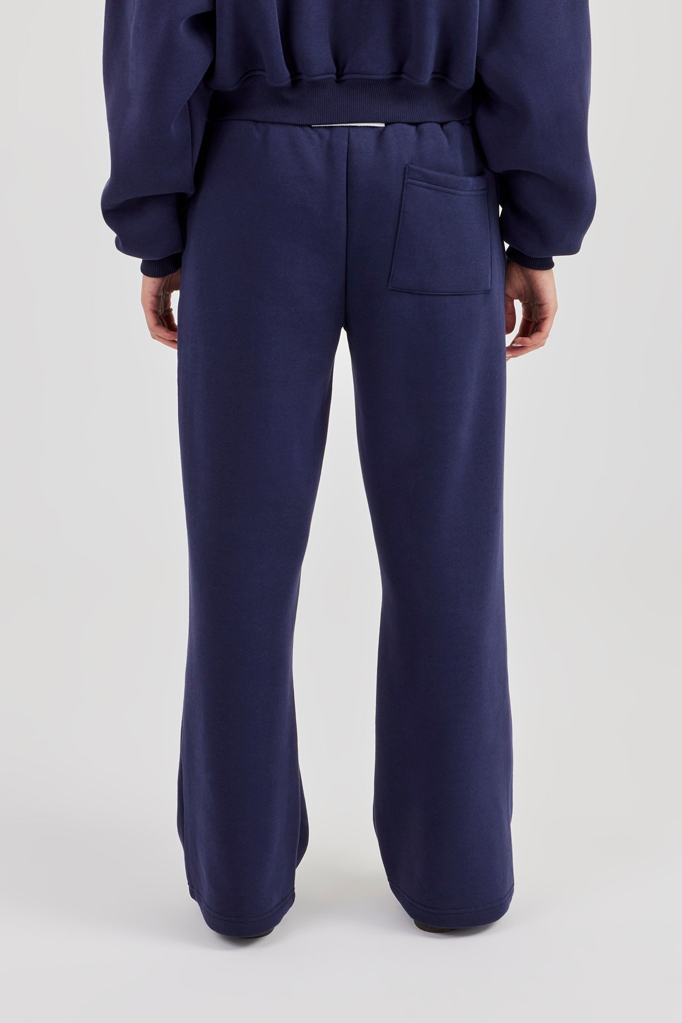 Logo Tab Wide Leg Jogger - Navy Blue