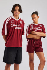 Cernucci Contrast Football Top - Cherry Red