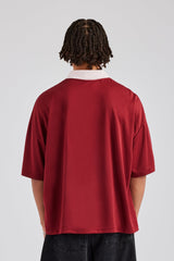 Cernucci Contrast Football Top - Cherry Red