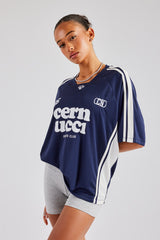 Cernucci Embroidered Football Top - Navy