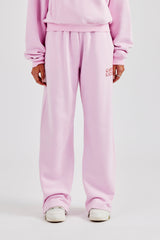 Glitter Applique Wide Leg Jogger - Pink