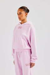 Glitter Applique Boxy Hoodie - Pink