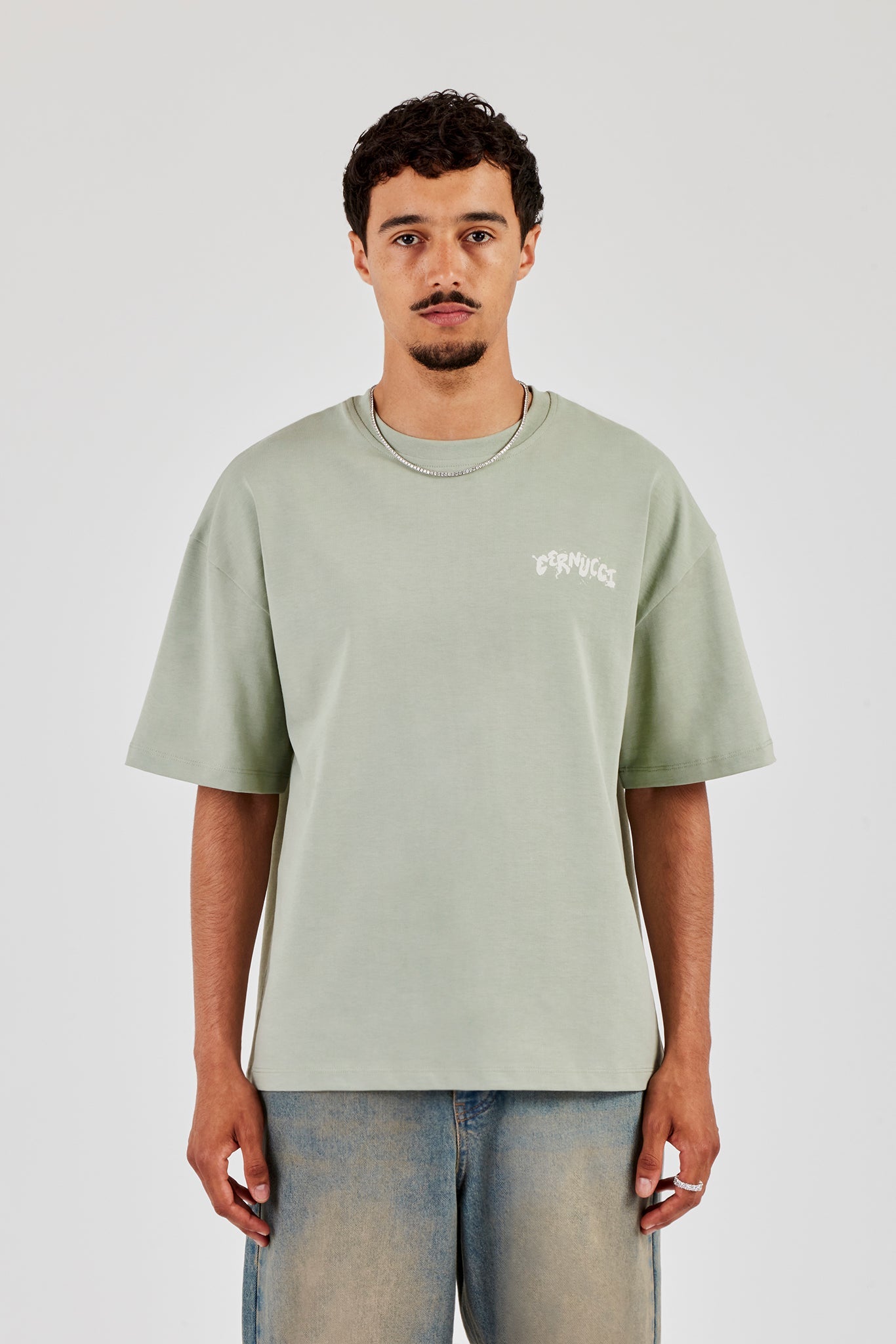 Regular Back Puff Print T-Shirt - Green