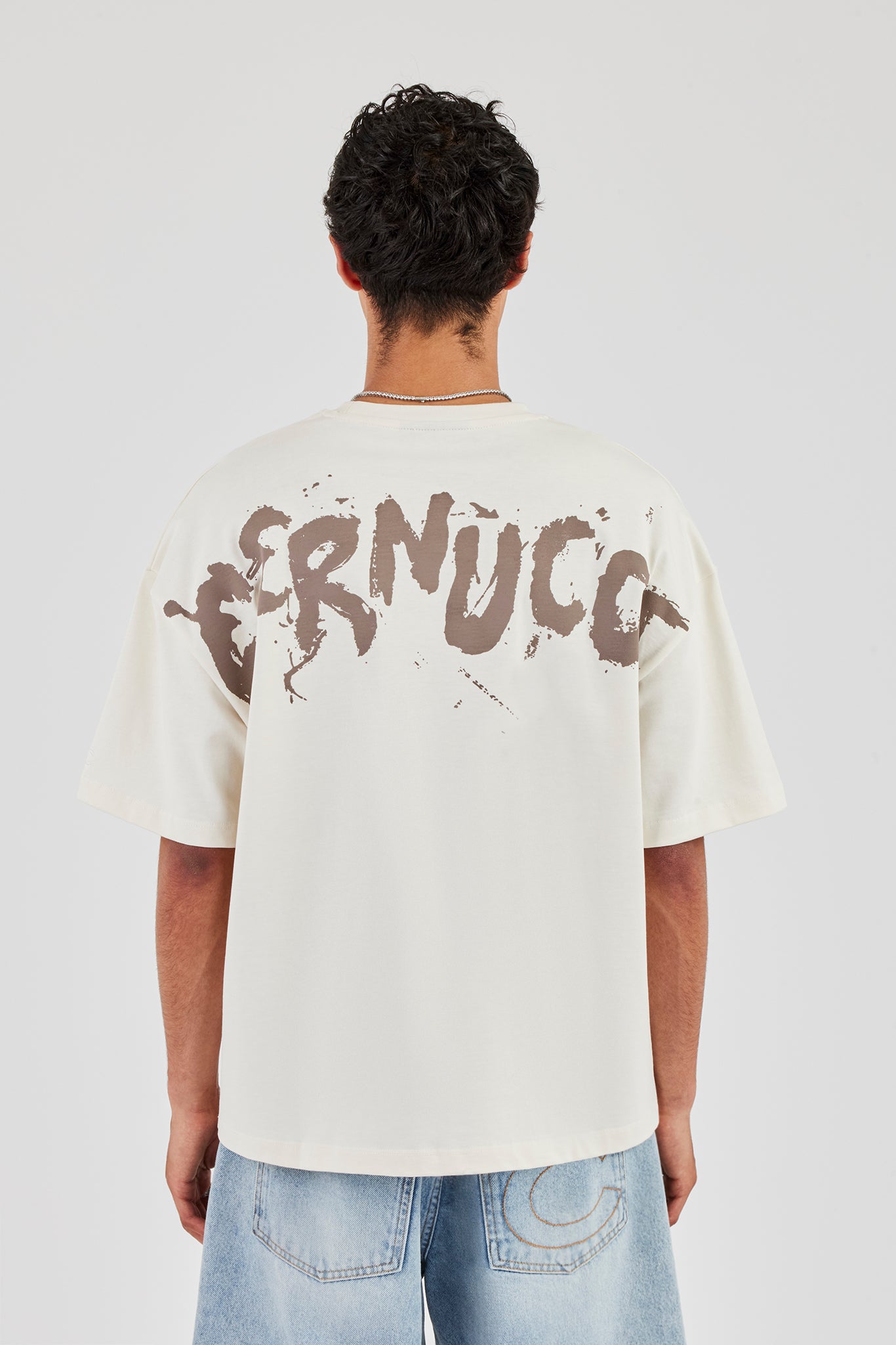 Regular Back Puff Print T-Shirt - Off White