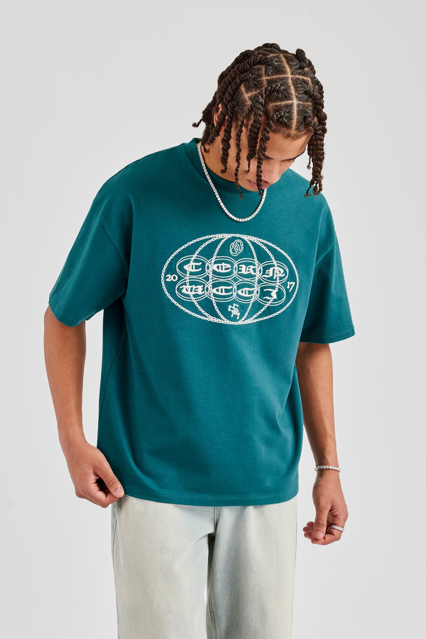 Boxy Fit CC Chain T-Shirt - Green