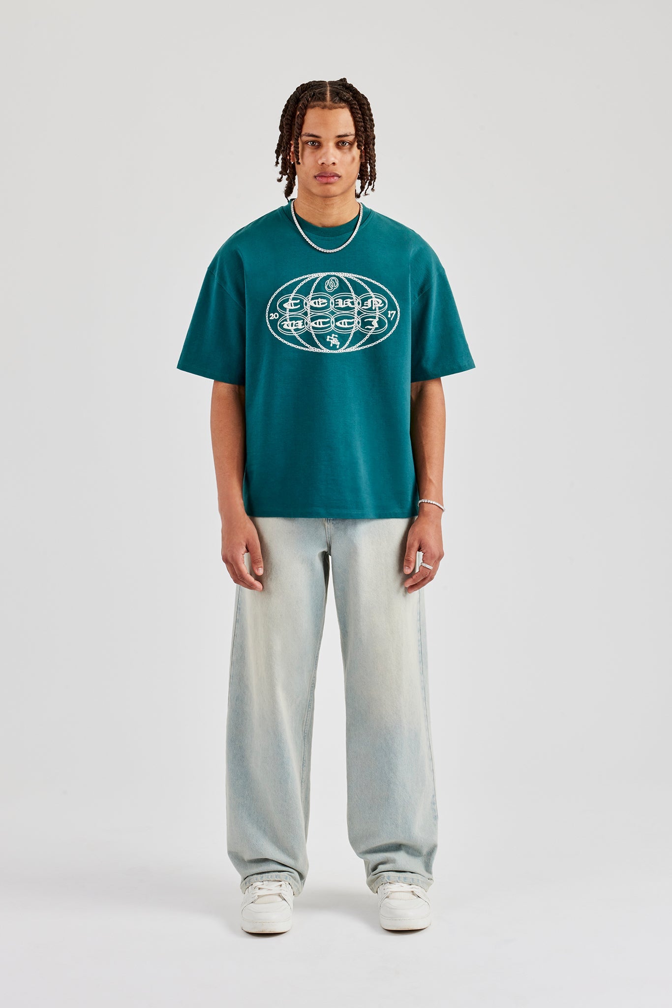 Boxy Fit CC Chain T-Shirt - Green