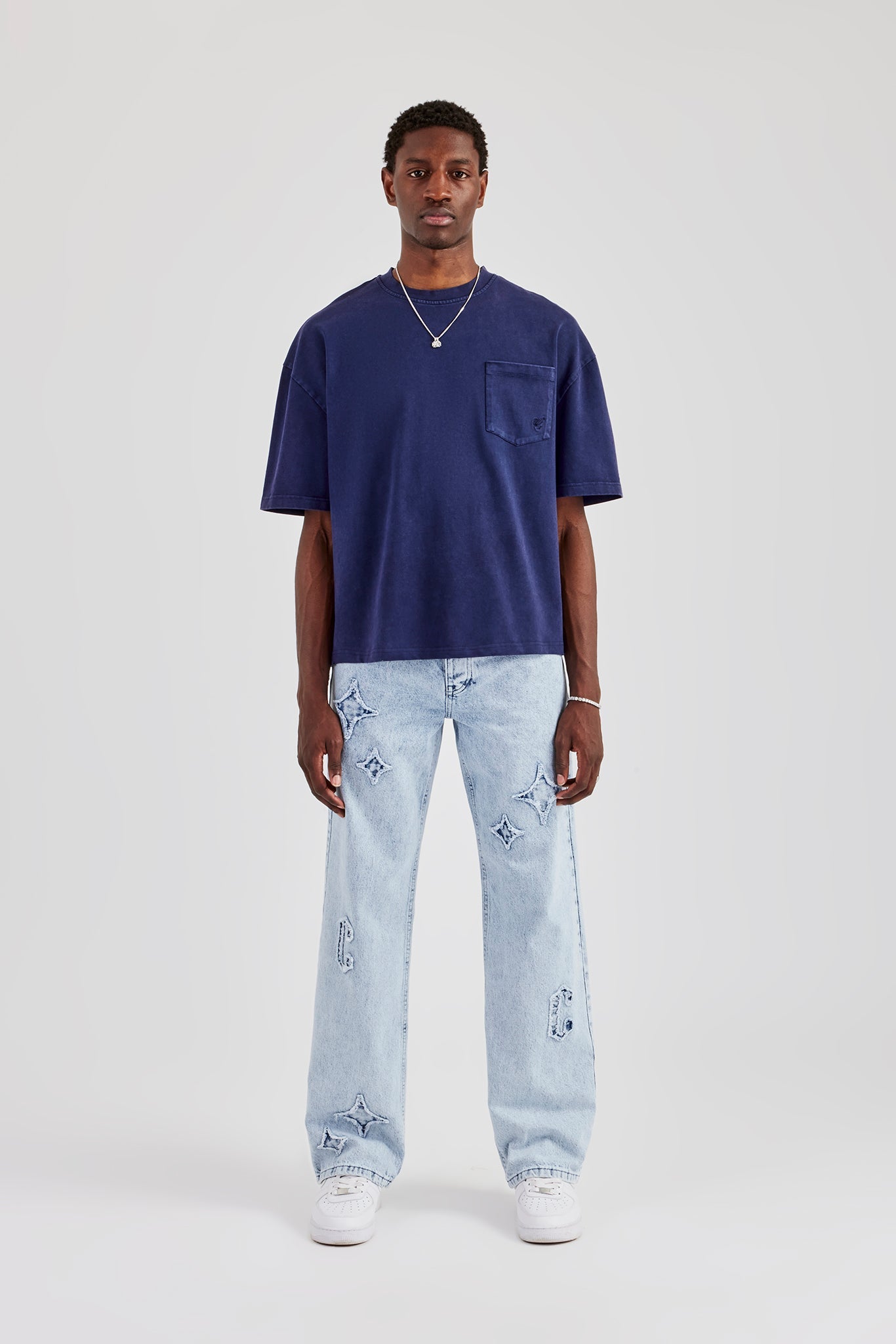 Boxy Washed Pocket Detail T-Shirt