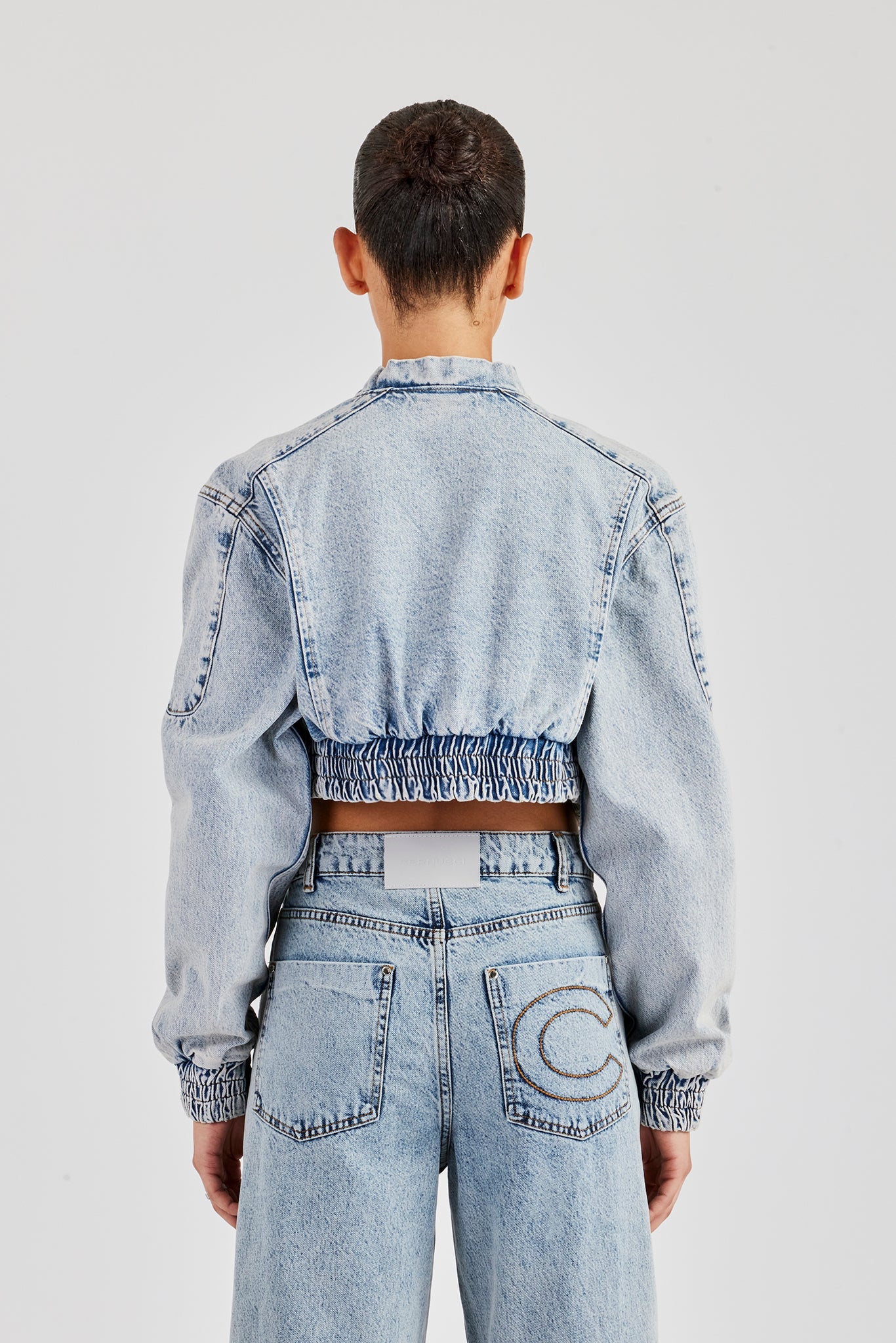 Denim Bomber Jacket - Light Vintage