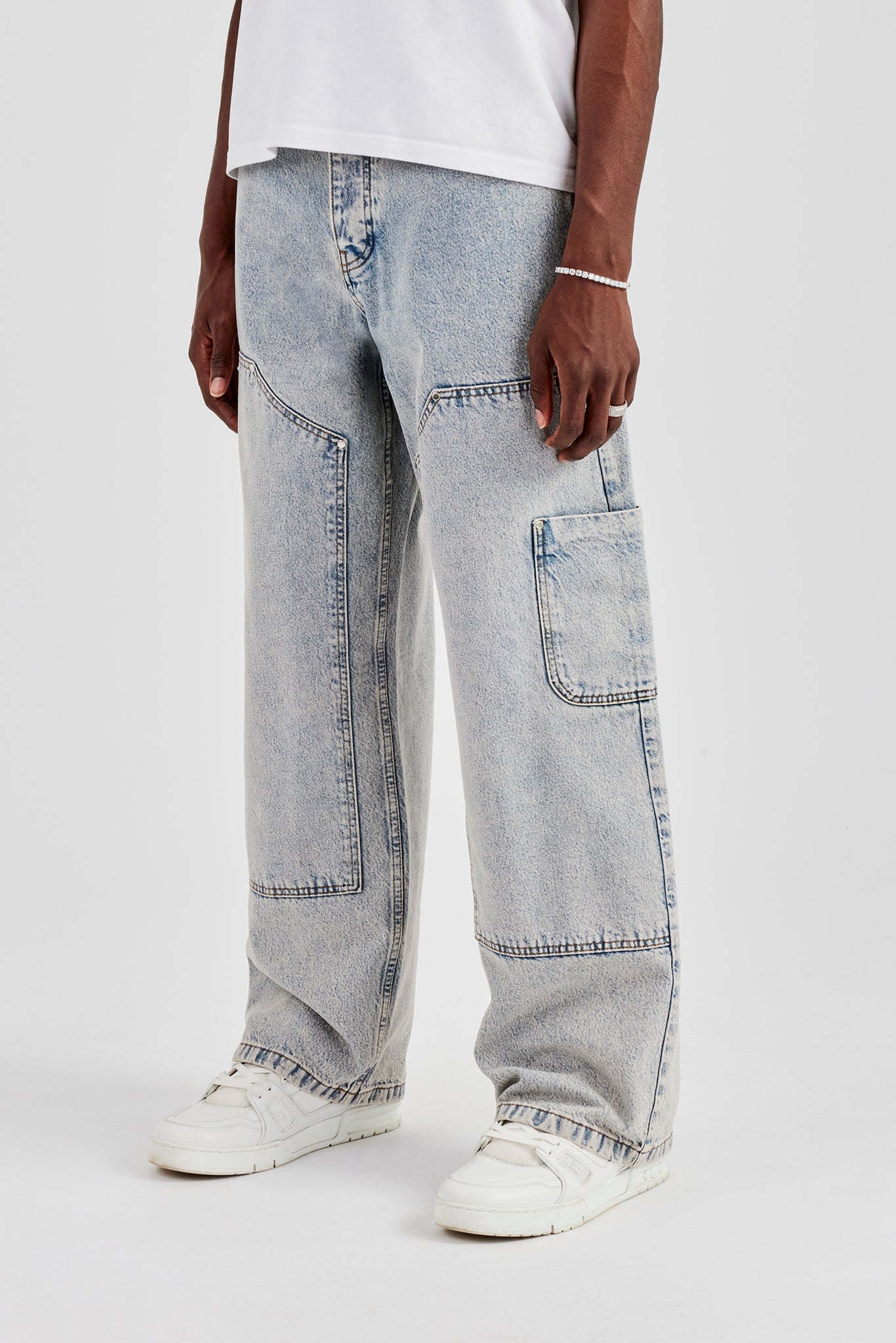 Baggy Carpenter Detail Jean - Antique Wash
