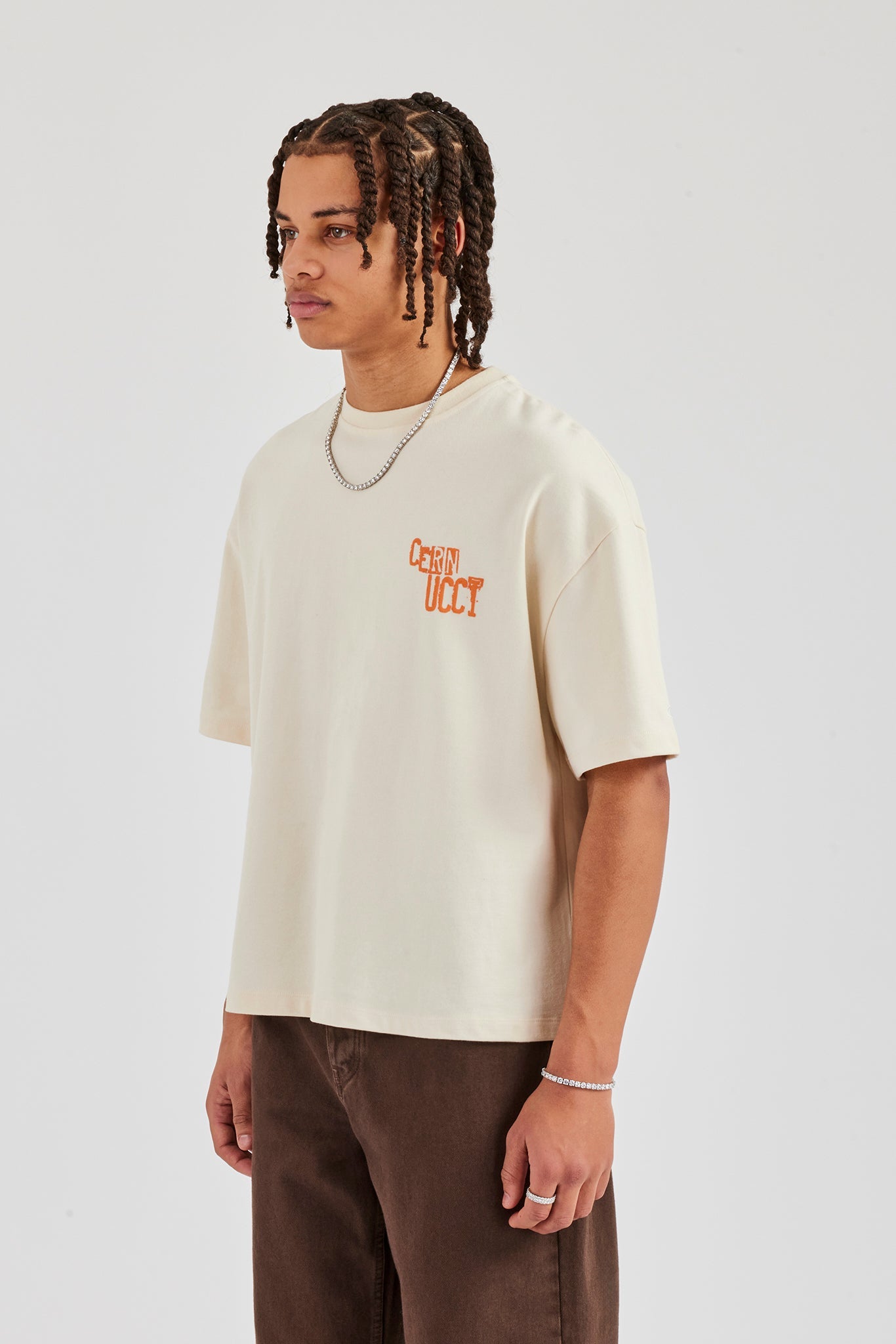 CCC Back Print Boxy T-Shirt - Off White