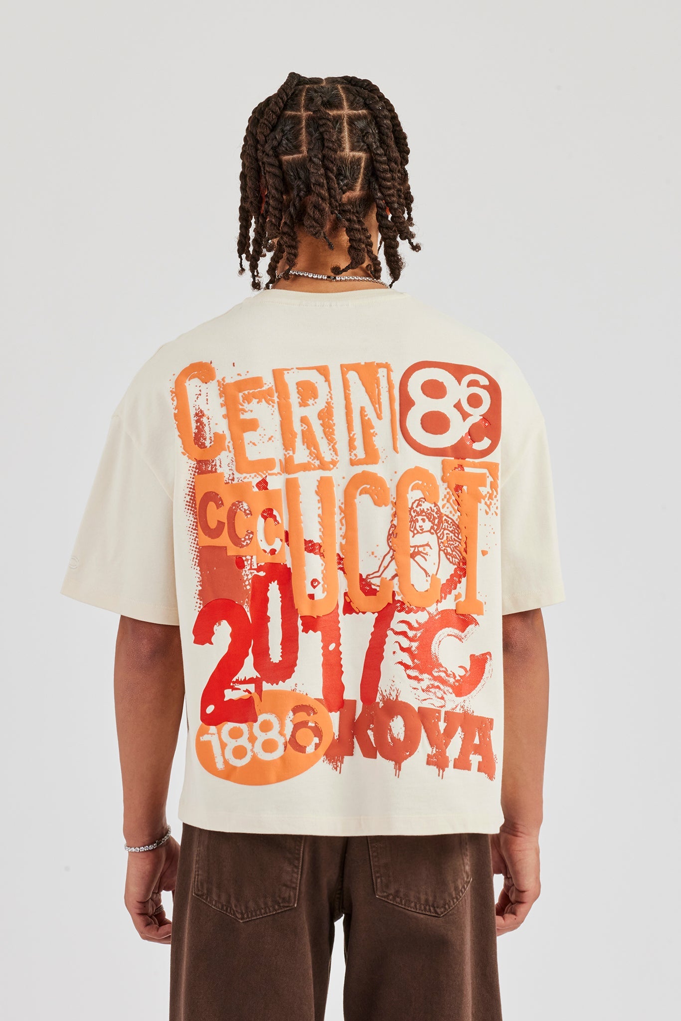 CCC Back Print Boxy T-Shirt - Off White