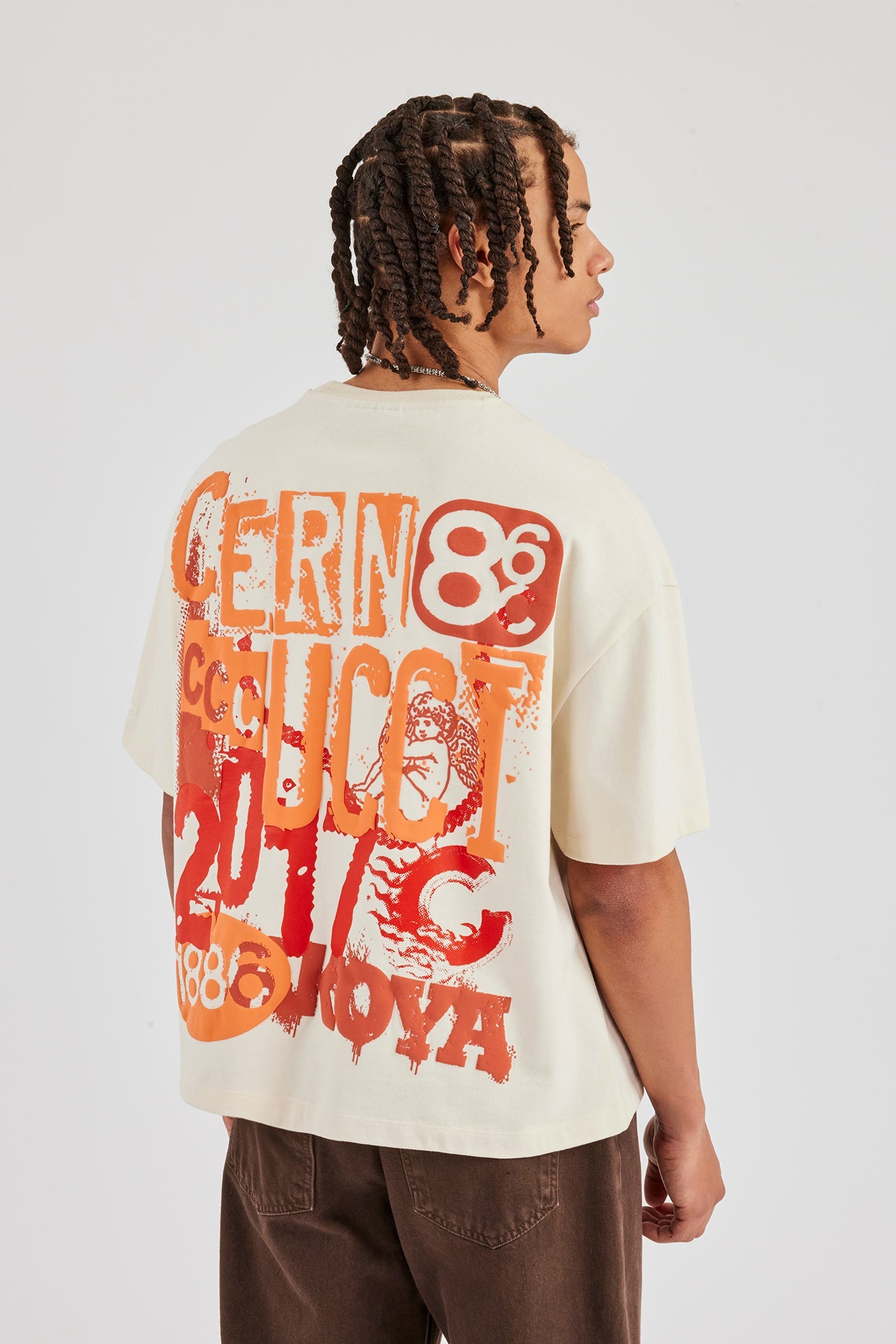CCC Back Print Boxy T-Shirt - Off White