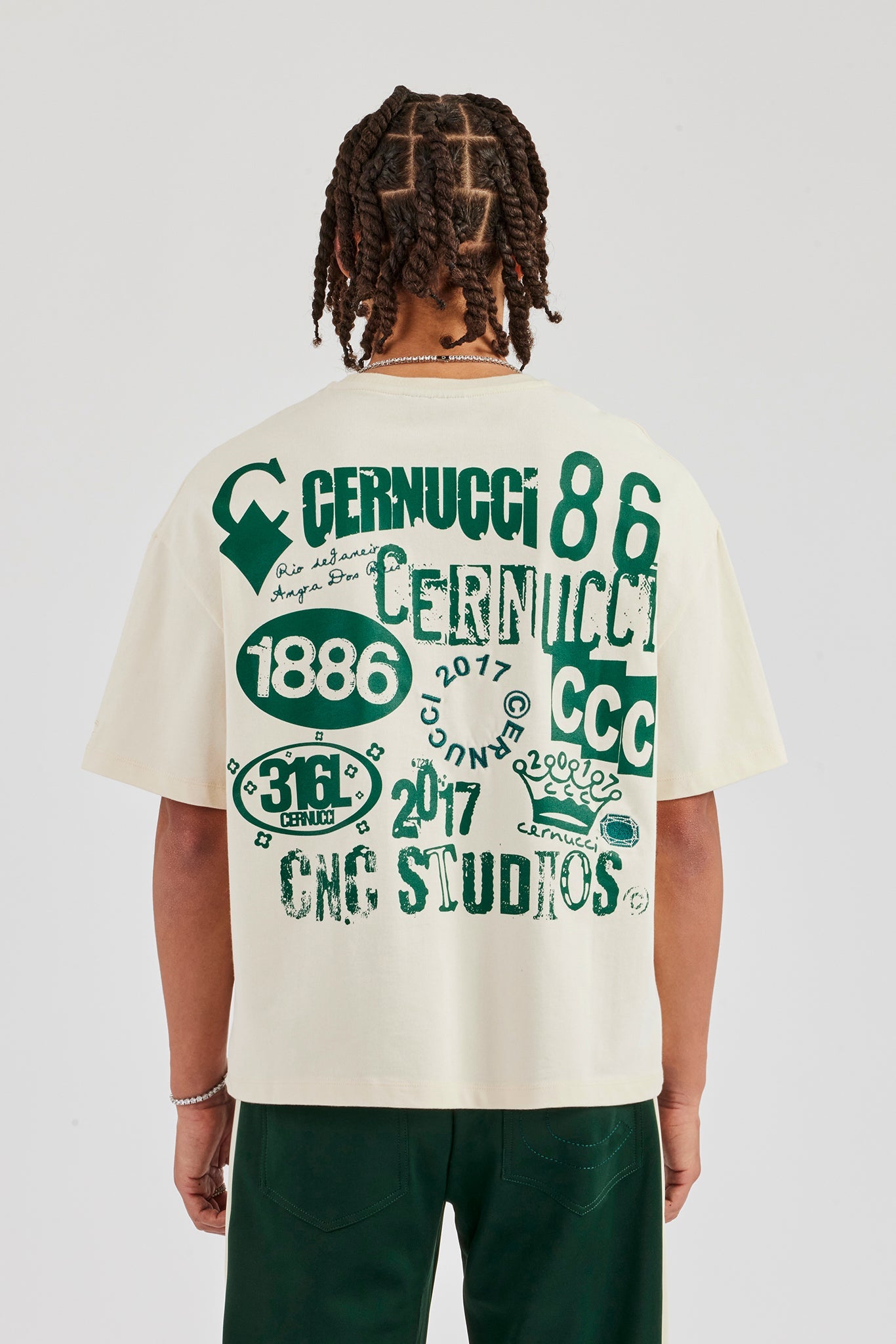 1886 Back Print Boxy T-Shirt - Off White