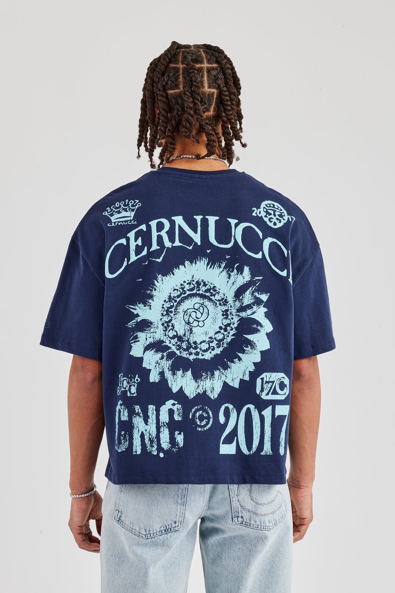 CNC 17 Boxy T-Shirt - Navy Blue | Mens Tees & Vests | Shop T