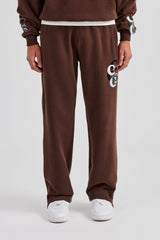 Washed Layered Applique Tracksuit - Chocolate