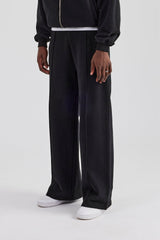 Straight Leg Tailored Jersey Trouser - Black