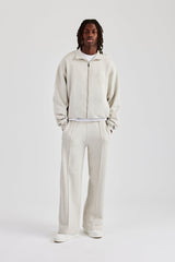 Funnel Neck Jersey Jacket & Straight Leg Trouser - Ash Grey