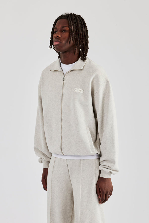 Funnel Neck Jersey Jacket - Ash Grey