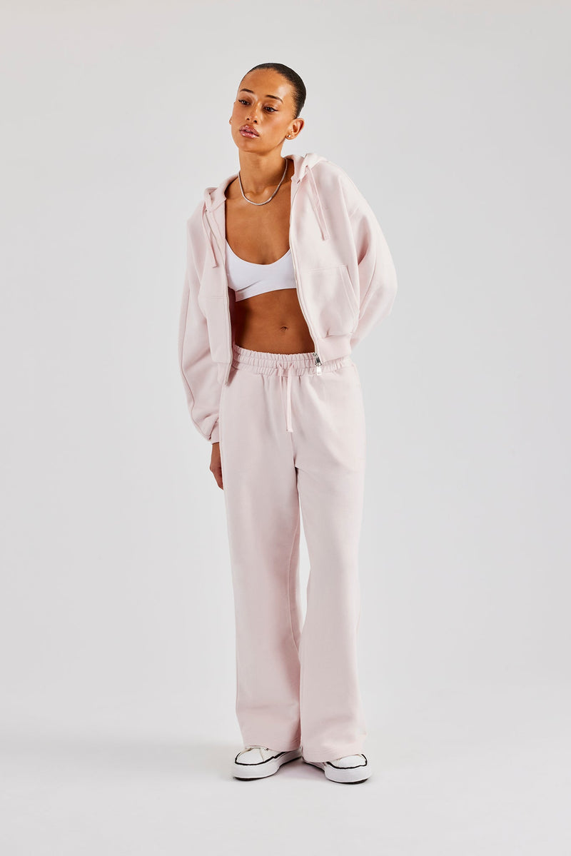 Boxy Zip Through Panelled Tracksuit - Pink