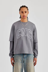 Washed CNC Long Sleeve T-Shirt - Washed Grey