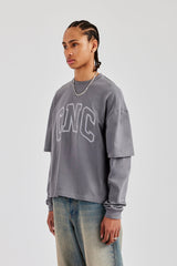 Washed CNC Long Sleeve T-Shirt - Washed Grey