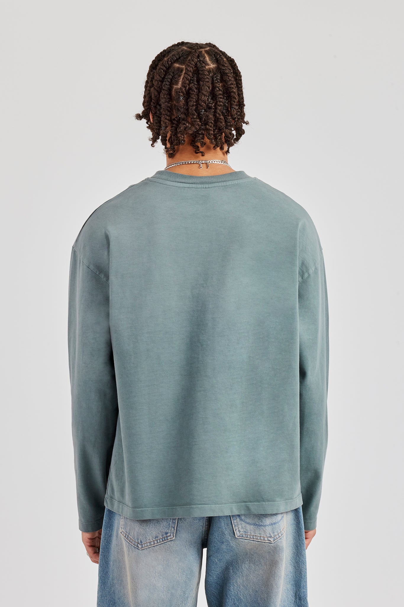 Washed Logo Long Sleeve T-Shirt - Grey | Mens Tees & Vests