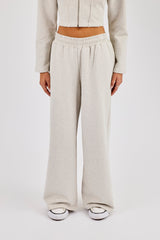 Super Baggy Wide Leg Jogger - Grey Marl